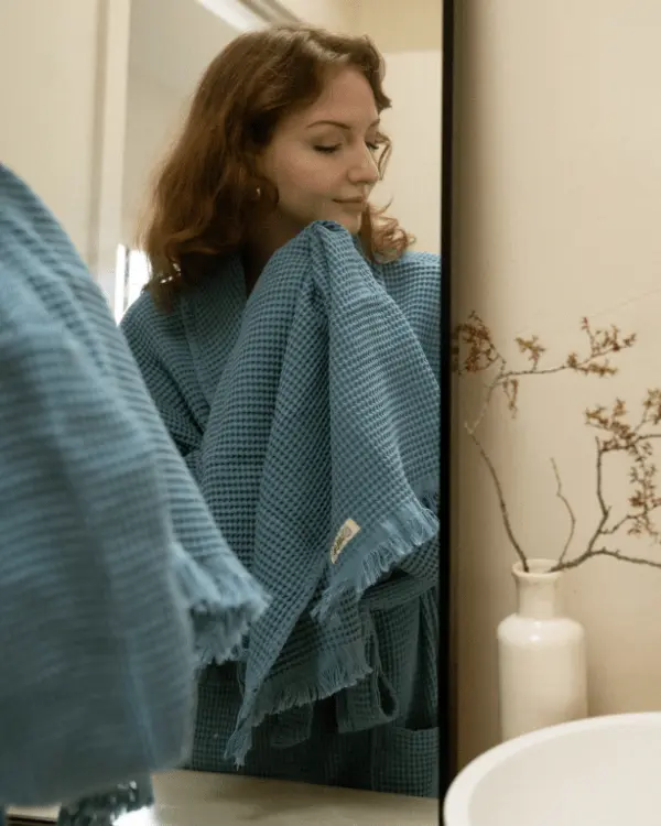 Micro Waffle Hand Bath Bundle - 2 Pack - Slate Blue | Sand Cloud - Image 2