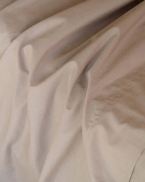 Signature Percale Solid Fitted Sheet Beige | Sand Cloud - Image 2