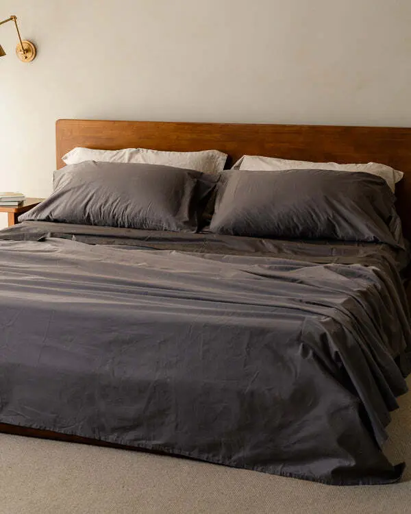 Luxe Sateen Flat Top Sheet Steel Grey | Sand Cloud - Image 2