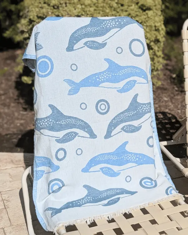 Dolphin Bubbles Kids Towel | Sand Cloud - Image 2