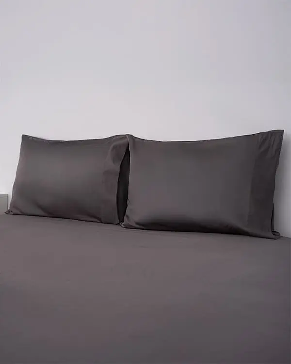Luxe Sateen Pillowcase Set Steel Grey | Sand Cloud - Image 2