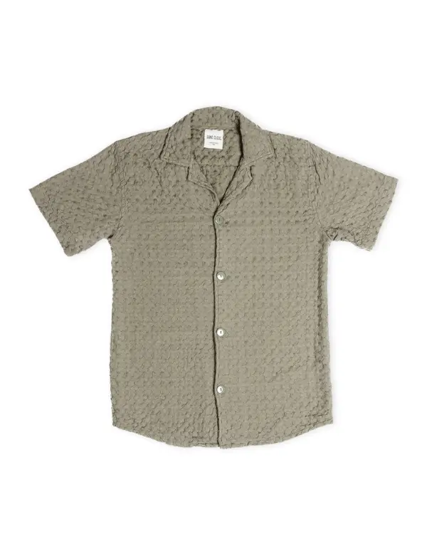 Orb Button Down Waffle Shirt - Olive - Mens | Sand Cloud - Image 2