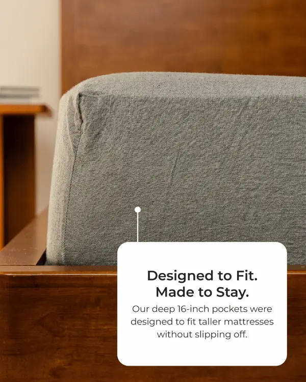 Classic Micro Twill Stripe Melange Sheet Set Indigo | Sand Cloud - Image 6