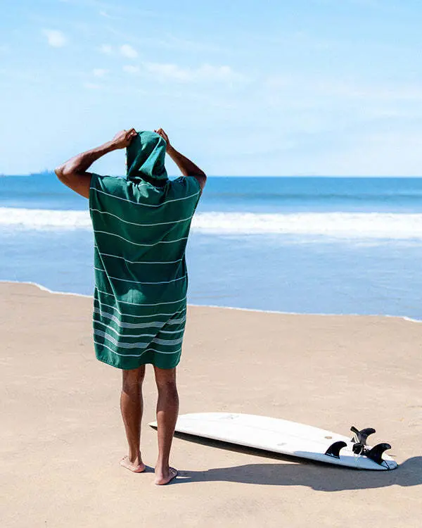 Classic Stripe Hooded Poncho - Rain Forest | Sand Cloud - Image 2
