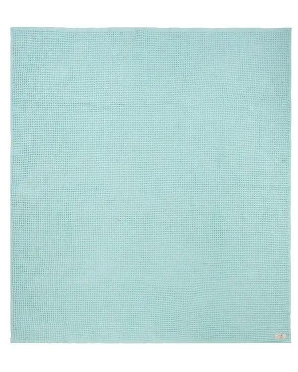 Little Fishies Waffle Blanket - Seafoam | Sand Cloud - Image 2